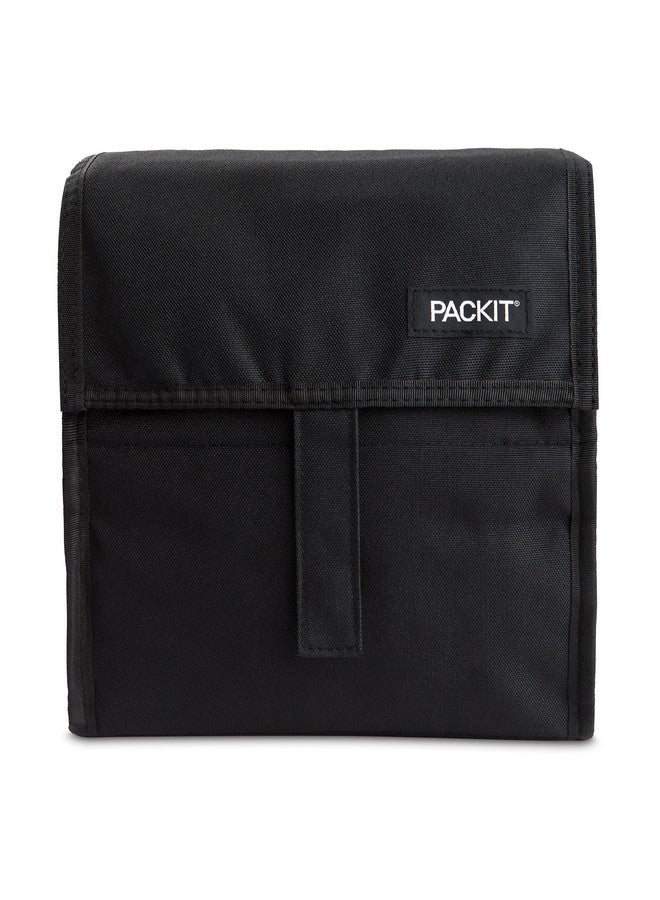 PACKIT PackIt Freezable Lunch Bag, Black, Built with EcoFreeze Technology, Foldable, Reusable, Zip and Velcro Closure with Buckle Handle, Perfect for School and Office Lunches  - Image 1