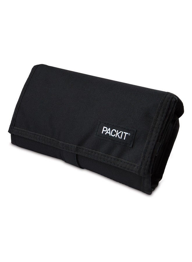 PACKIT PackIt Freezable Lunch Bag, Black, Built with EcoFreeze Technology, Foldable, Reusable, Zip and Velcro Closure with Buckle Handle, Perfect for School and Office Lunches  - Image 4
