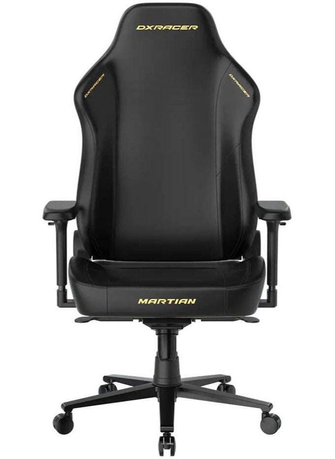 Martian Series Gaming Chair – XL Size, EPU Leatherette, Built-in Lumbar Support, 4D Adjustable Armrests, Multi-Function Tilt (90°–135°), Class 4 Gas Lift, Head & Lumbar Pillows, PU Casters, Height Adjustable 49–56cm, Backrest 84.5cm, 125kg Capacity, Black/Yellow | GC/XLMT24LTA/N.N.Y