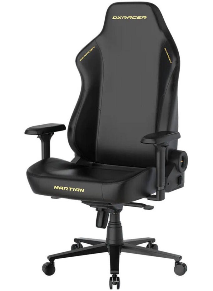 Martian Series Gaming Chair – XL Size, EPU Leatherette, Built-in Lumbar Support, 4D Adjustable Armrests, Multi-Function Tilt (90°–135°), Class 4 Gas Lift, Head & Lumbar Pillows, PU Casters, Height Adjustable 49–56cm, Backrest 84.5cm, 125kg Capacity, Black/Yellow | GC/XLMT24LTA/N.N.Y