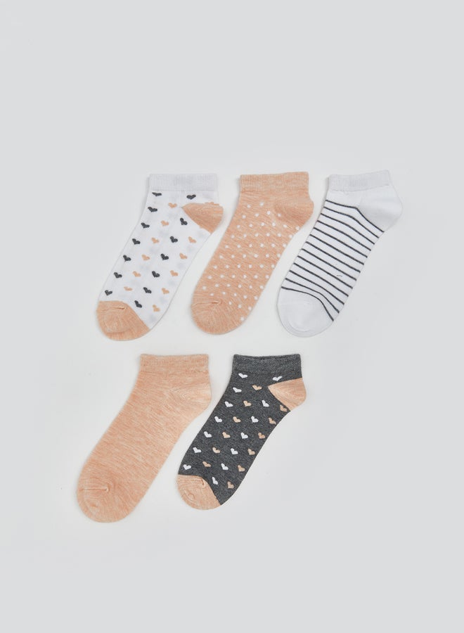 LC WAIKIKI Girls Patterned  Trainer Socks 5 Pack - Image 1