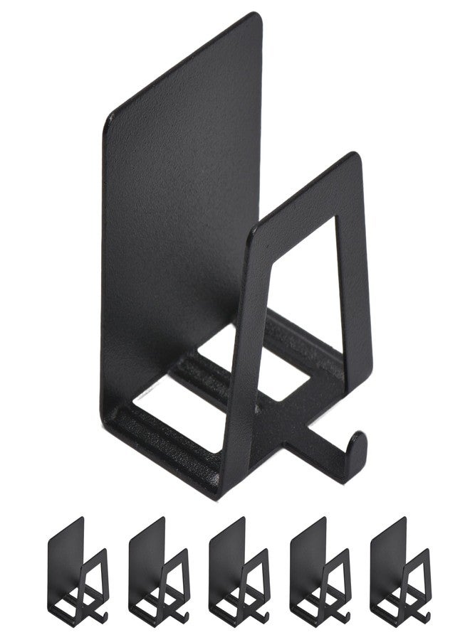 Miayaya 6 Pack Pot Lid Holders with Hook, Pot and Pan Hangers for Kitchen Inside Cabinet Wall Mount Rack Cabinet Door Lid Organizer, Save More Space, Black - Image 1