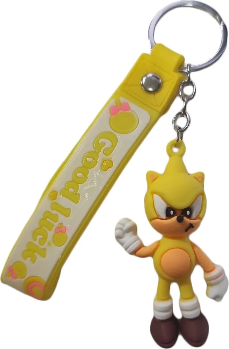 Masho Trend 22 cm Silicone Keychain Yellow Sonic Keychain - Sonic Kids Keychain