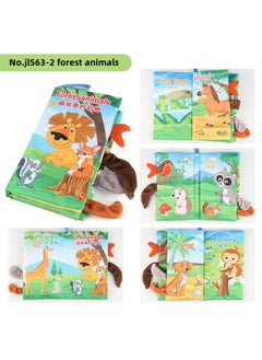 Generic Baby Baby Sea Land Air Tail Cloth Book Ocean Forest Flying Animals Palm Book Early Education Toy With Ring Paper-Color:Chinese And English 4 Pages 8 Sides Animal Tail Cloth Book 38g Volume 50g  - Image 1