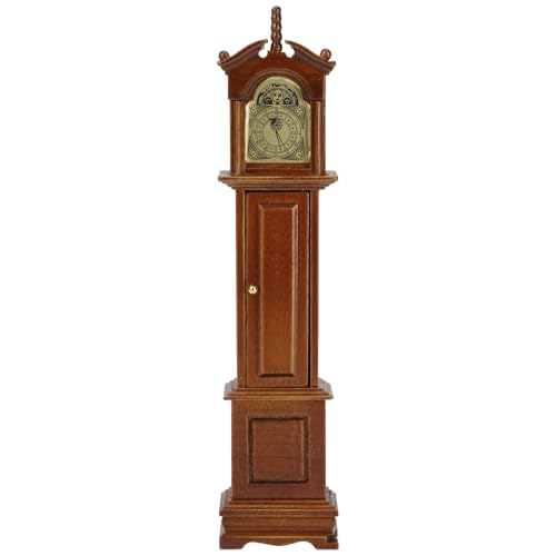 KH866 Mini Grandfather Clock 112 Scale Miniature Dollhouse Victorian Furniture Accessories Doll House Decoration for Living Room Bedroom Kitchen Home Office Small Wooden Rustic Vintage Essential Decor - Image 1