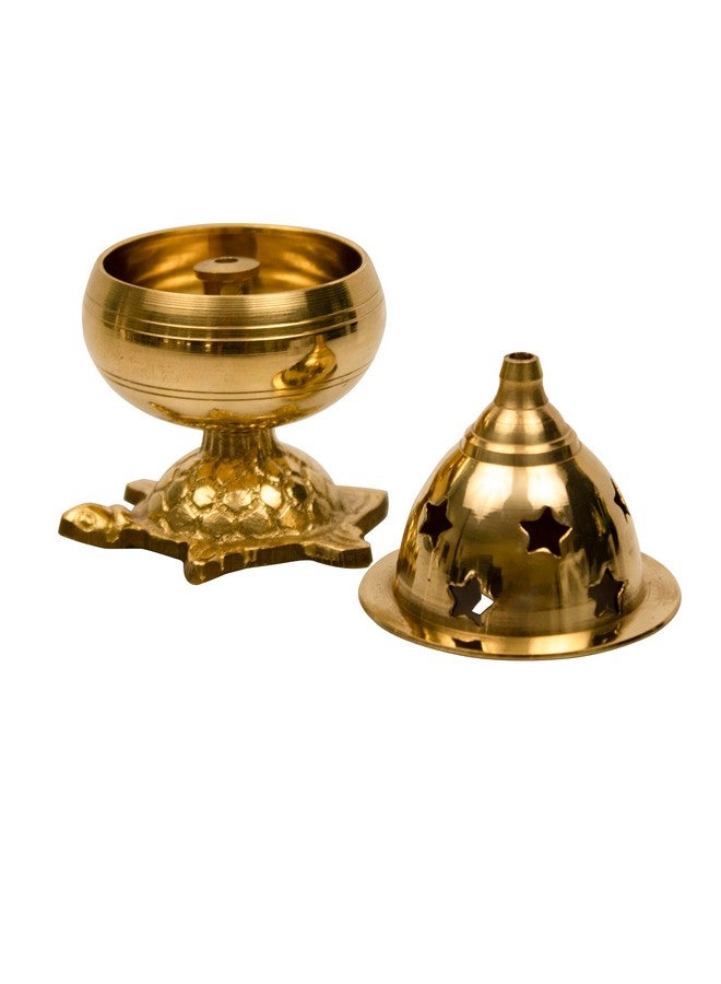 Spillbox Traditional handicrafted Brass Tortoise Diya with Lid|Oil Lamp|Deepak|Vastu|Deep with Lid|Kuber Diya with Tortoise|Pooja Diya|Puja Kuber Deep - Kachua Goblet - Image 2
