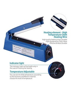 RAQTA Impulse Sealer 200MM Electric Manual Hand Impulse Heat Sealer Vacuum Food Sealer Sealing Packaging Machine for Plastic Pouch Bag and Polybag Sealer  - Image 4