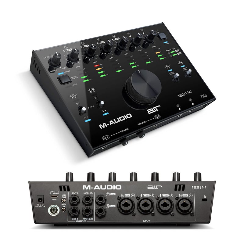 M-Audio MAudio AIR 192x14 USB Audio Interface for Studio Recording with 8 In and 4 Out MIDI Connectivity and Software from MPC Beats and Ableton Live Lite