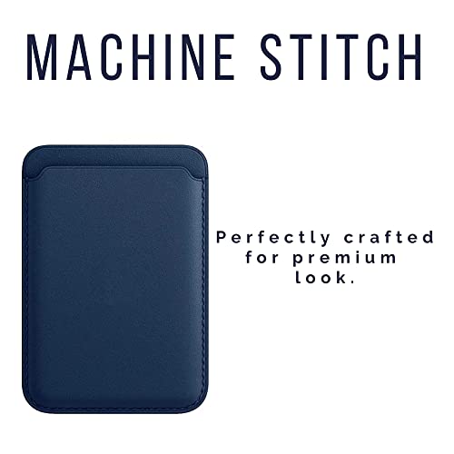 Captese Faux Leather Unisex MagIT Wallet Pouch, Card Holder, Compatible with MagSafe/PixelSnap, for iPhone 17/16/15/14/13/12/Pixel 10 Series (Navy Blue) - Image 2
