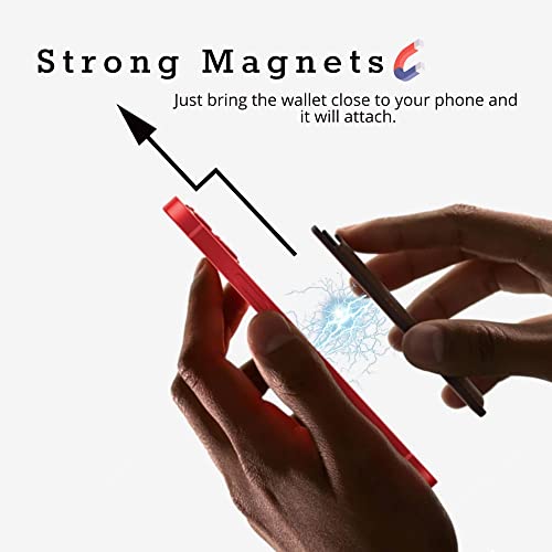 Captese Faux Leather Unisex MagIT Wallet Pouch, Card Holder, Compatible with MagSafe/PixelSnap, for iPhone 17/16/15/14/13/12/Pixel 10 Series (Navy Blue) - Image 4