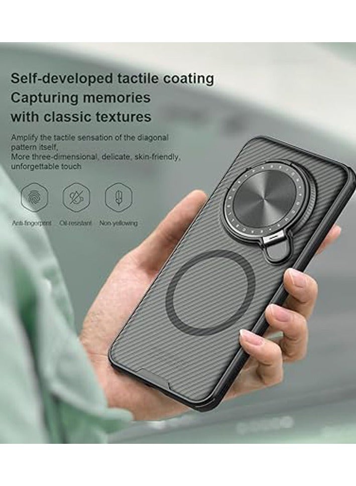 general Magnetic Case Compatible with Honor Magic 7 Pro, Camera Lens Privacy Protection Folding Kickstand Holder, TPU Bumper PC Back Corners Shockproof Cover for Honor Magic 7 Pro - Image 2