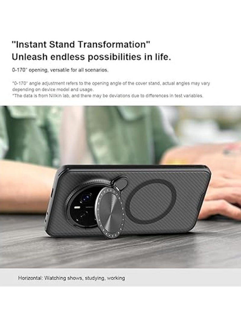 general Magnetic Case Compatible with Honor Magic 7 Pro, Camera Lens Privacy Protection Folding Kickstand Holder, TPU Bumper PC Back Corners Shockproof Cover for Honor Magic 7 Pro - Image 4