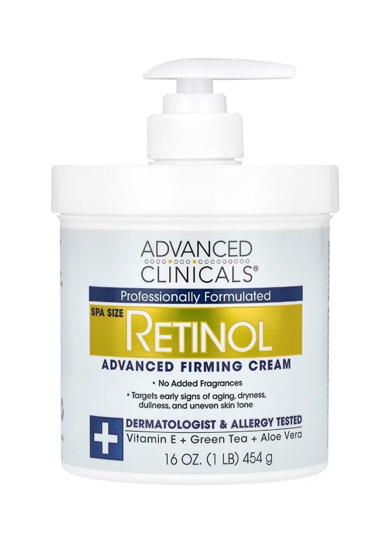 Advanced Clinicals Retinol Advanced Firming Cream Fragrance Free 16 oz (454 g) - Image 1