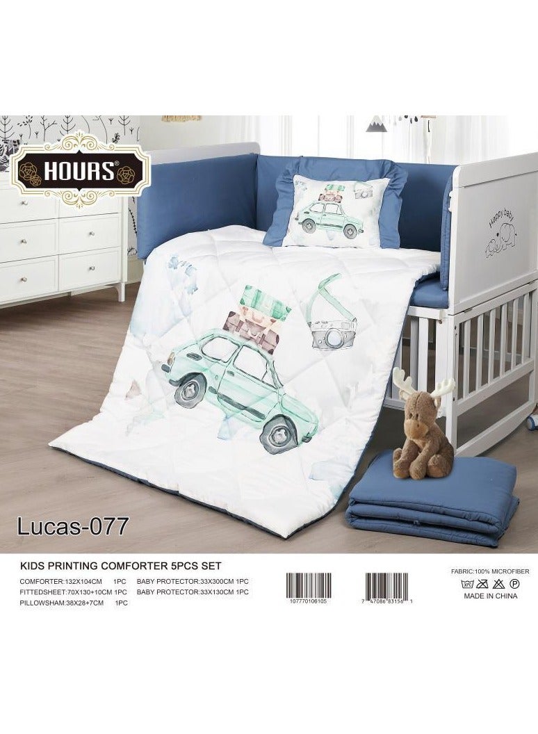 Hours Ours 5-Piece Star Print Bedspread Set, Small Twin - Lucas