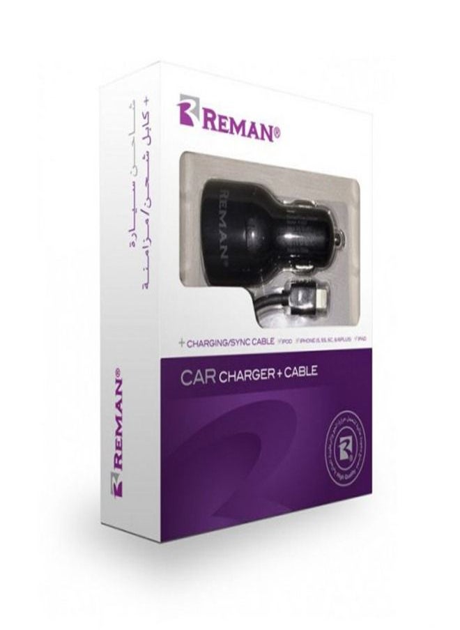 Reman - Car Charger Dual USB with Lightning Cable 20W / 2.1A - Image 1