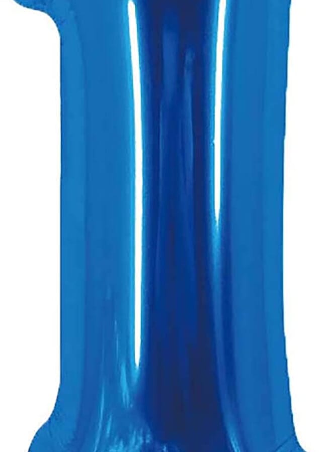 Party Time 1 Number Foil Balloons Blue - Image 1