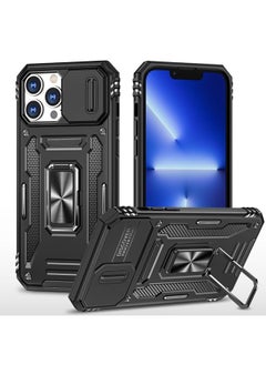 Generic Case Cover For iPhone 13 Pro Armor PC + TPU Camera Shield Phone Case Black 