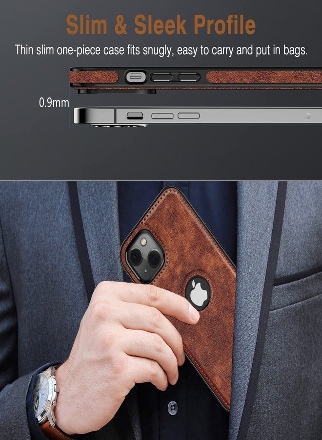 LOHASIC جراب LOHASIC لهاتف iPhone 13 مقاس 6.1 بوصة، مصنوع من الجلد الفاخر، بتصميم أنيق ونحيف، مصنوع من البولي يوريثان الناعم والمرن، مانع للانزلاق، يوفر حماية كاملة للهاتف. مناسب للرجال والنساء، ومتوافق مع iPhone 13 (2021) - بني - Image 4