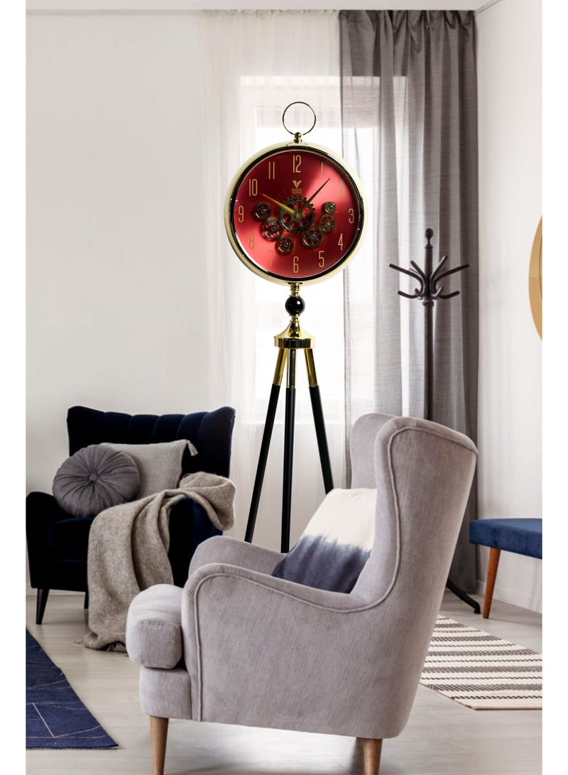 VOGUE VENUE Premium Vintage Tripod Floor Clock | Adjustable Wooden Stand | Antique Style Decorative Standing Clock for Living Room, Office & Home Décor - Image 4