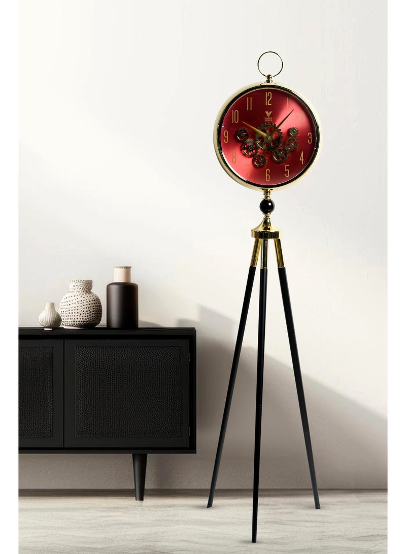VOGUE VENUE Premium Vintage Tripod Floor Clock | Adjustable Wooden Stand | Antique Style Decorative Standing Clock for Living Room, Office & Home Décor - Image 2