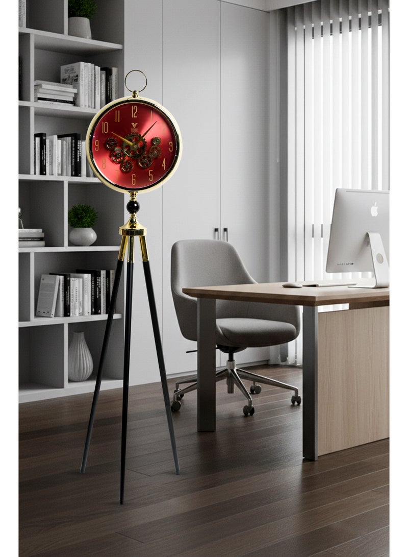VOGUE VENUE Premium Vintage Tripod Floor Clock | Adjustable Wooden Stand | Antique Style Decorative Standing Clock for Living Room, Office & Home Décor - Image 3