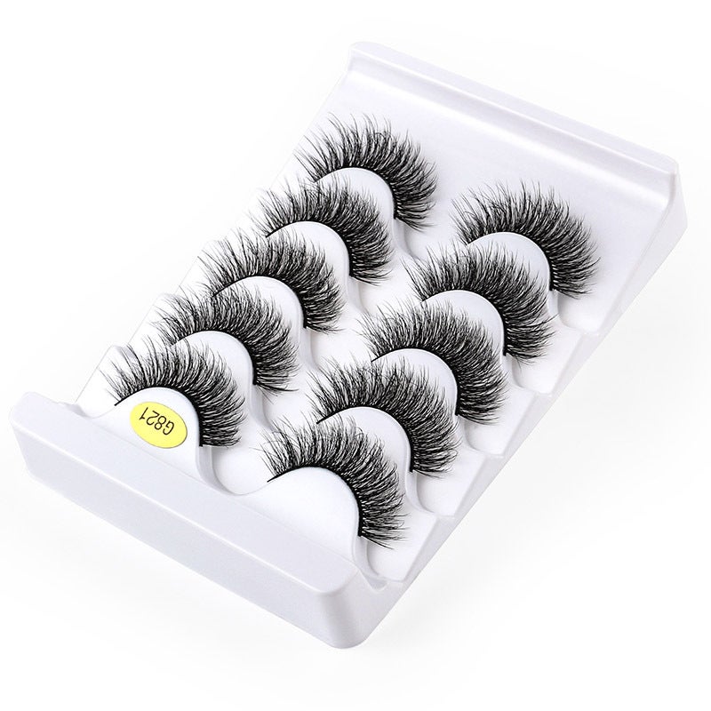 5 Pairs of Thick, Curling Synthetic False Eyelashes - Natural Soft Mink-Like Material G820 - Image 4