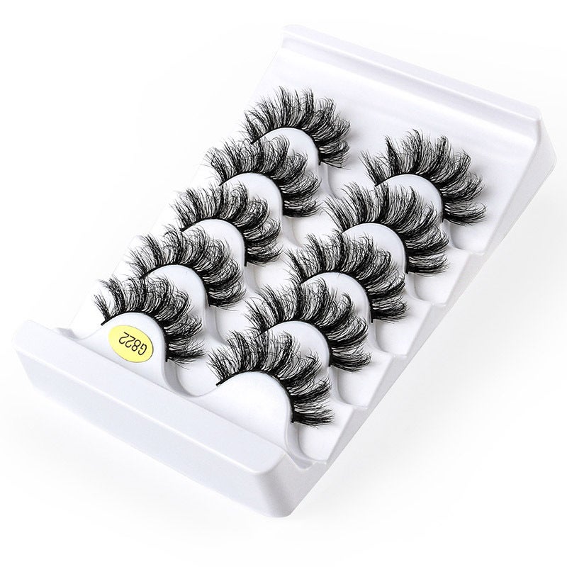 5 Pairs of Thick, Curling Synthetic False Eyelashes - Natural Soft Mink-Like Material G820 - Image 3