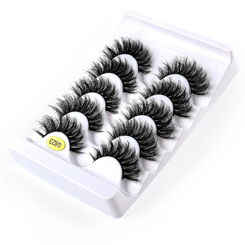5 Pairs of Thick, Curling Synthetic False Eyelashes - Natural Soft Mink-Like Material G820 - Image 2