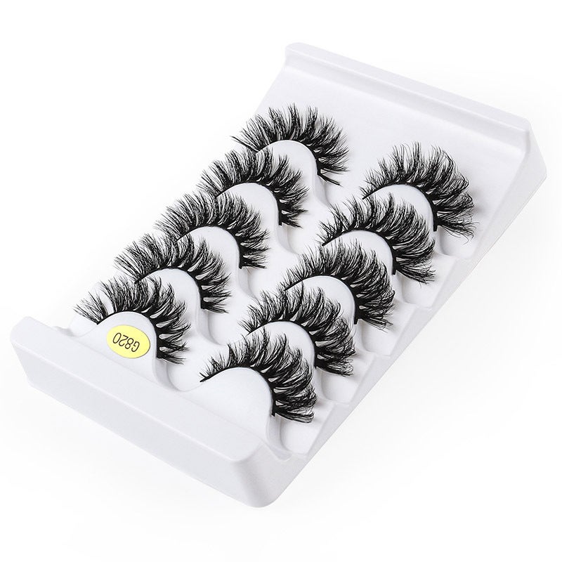 5 Pairs of Thick, Curling Synthetic False Eyelashes - Natural Soft Mink-Like Material G820 - Image 5