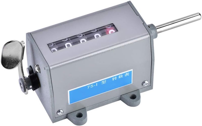 Fdit Rotary Revolution Counter, 75-I 5 Digits Display Mechanical Resettable Rotary Revolution Counter with Count Range 0-99999 - Image 1