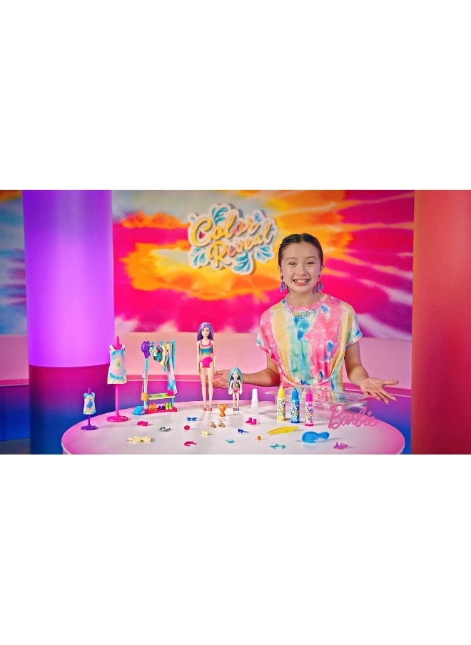 Barbie - Barbie Doll Color Reveal Gift Set, Tie-Dye Fashion Maker with 2 Barbie Dolls - Image 1