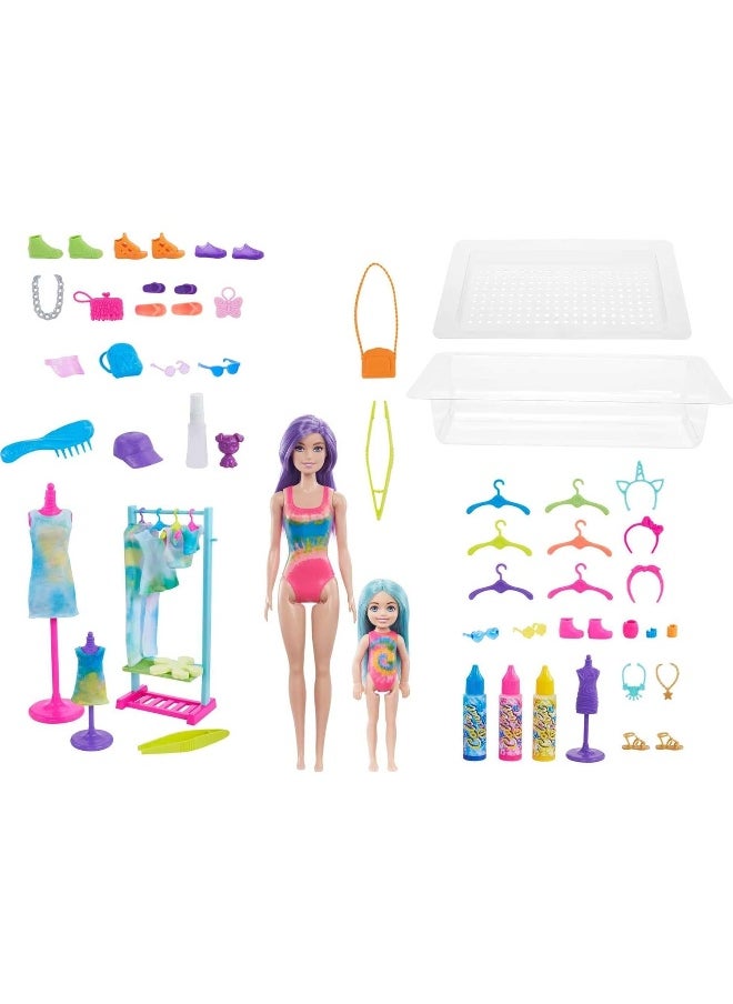 Barbie - Barbie Doll Color Reveal Gift Set, Tie-Dye Fashion Maker with 2 Barbie Dolls - Image 1