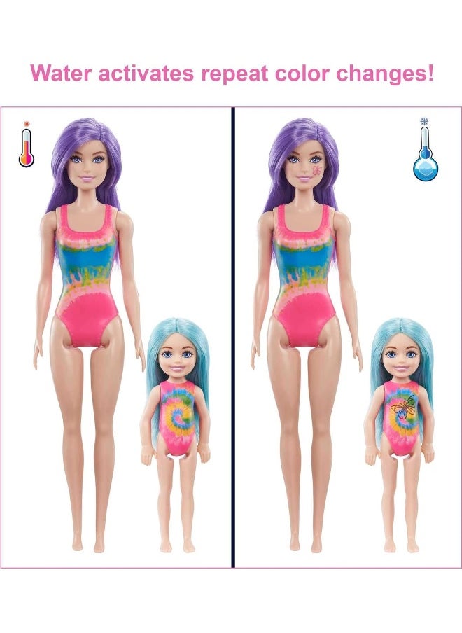 Barbie - Barbie Doll Color Reveal Gift Set, Tie-Dye Fashion Maker with 2 Barbie Dolls - Image 1