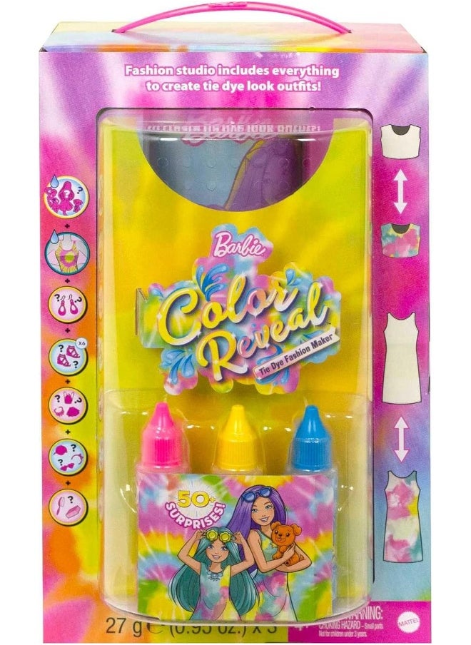 Barbie - Barbie Doll Color Reveal Gift Set, Tie-Dye Fashion Maker with 2 Barbie Dolls - Image 1