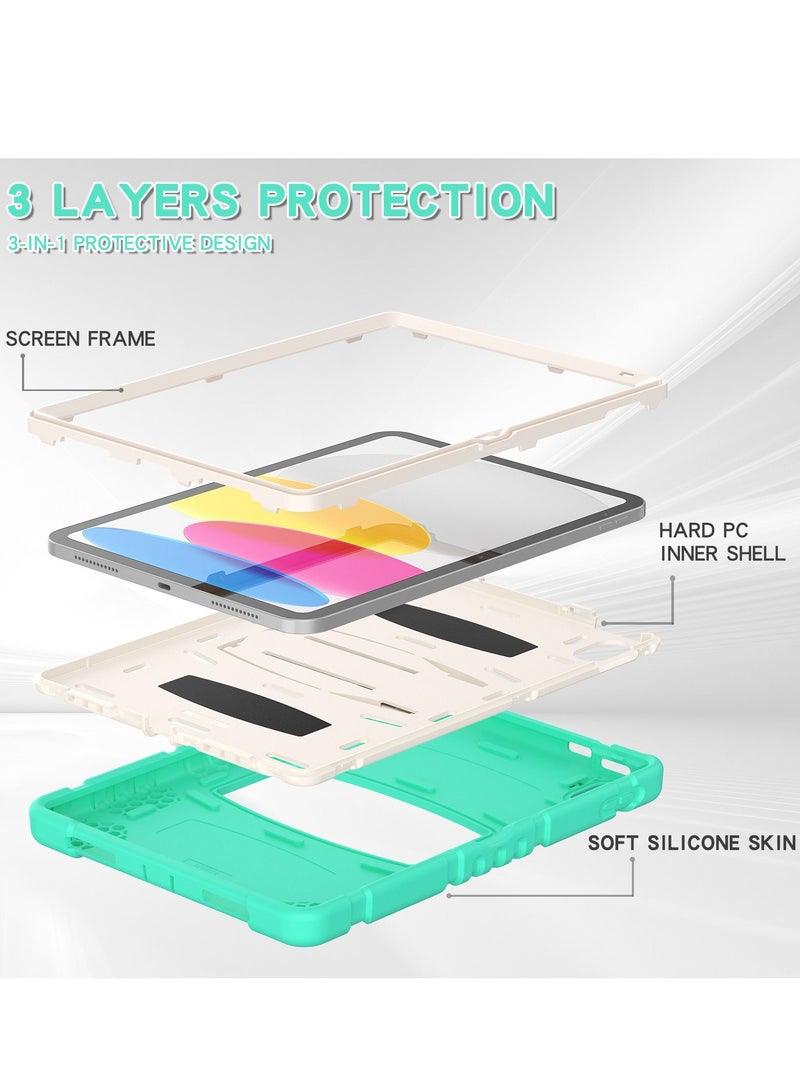 GULFLINK Shockproof High Impact Protective Case Cover with Kickstand For ipad 10th 10.9 inch 2022（A2757/A2777）Mint green - Image 5