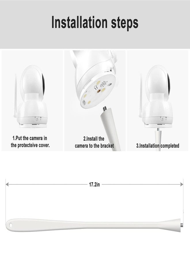 SUTINE Baby Monitor Mount for Nanit Pro Smart Baby Monitor & Flex Stand, Also for Cameras with 1/4 Screw Mount, 17" Flexible Long Goose Neck Arm Baby Camera Holder Stand Without Tools, White - Image 4
