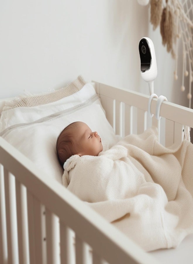 SUTINE Baby Monitor Mount for Nanit Pro Smart Baby Monitor & Flex Stand, Also for Cameras with 1/4 Screw Mount, 17" Flexible Long Goose Neck Arm Baby Camera Holder Stand Without Tools, White - Image 3