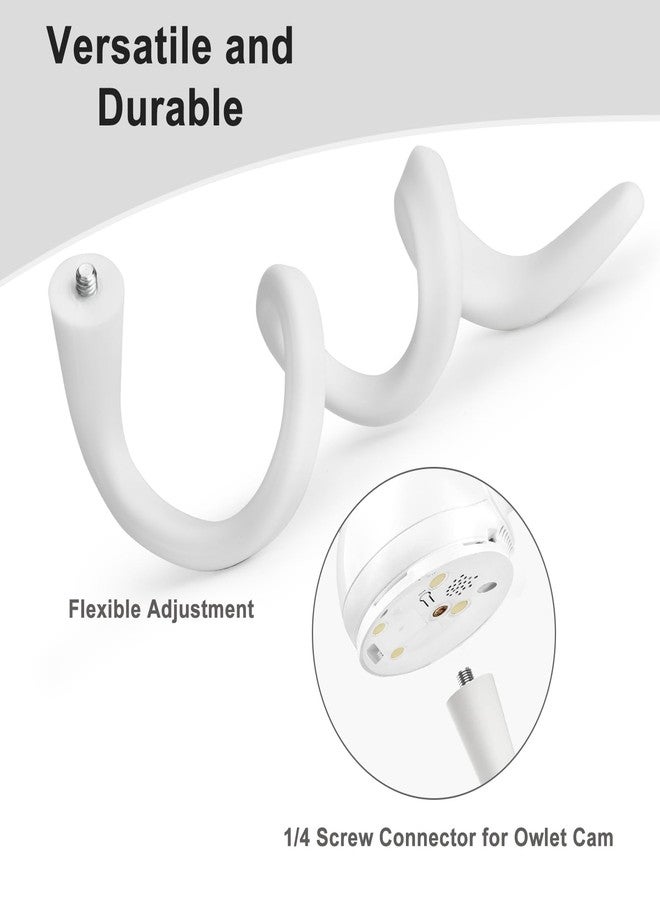 SUTINE Baby Monitor Mount for Nanit Pro Smart Baby Monitor & Flex Stand, Also for Cameras with 1/4 Screw Mount, 17" Flexible Long Goose Neck Arm Baby Camera Holder Stand Without Tools, White - Image 5