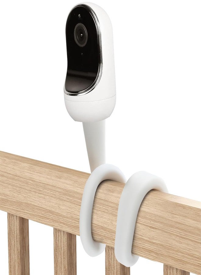 SUTINE Baby Monitor Mount for Nanit Pro Smart Baby Monitor & Flex Stand, Also for Cameras with 1/4 Screw Mount, 17" Flexible Long Goose Neck Arm Baby Camera Holder Stand Without Tools, White - Image 1