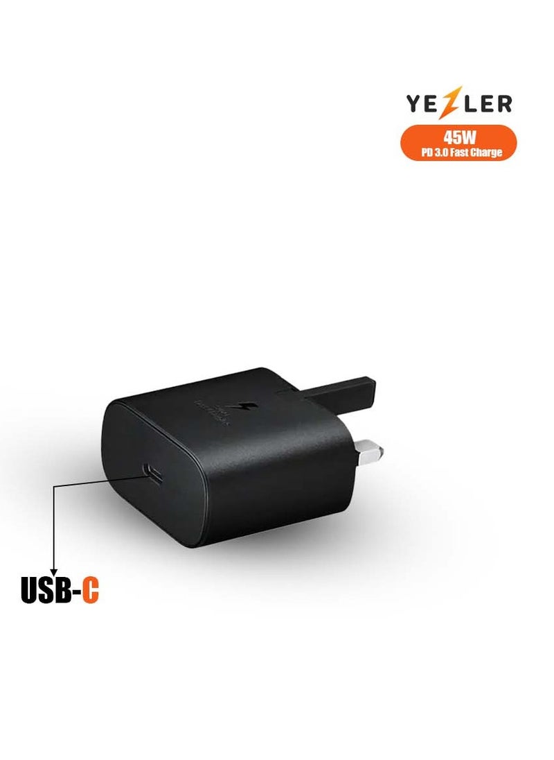 Yezler 45W PD 3.0 USB-C Fast Charger – Super Fast Charging Adapter for iPhone 15/14/13 Pro Max, Samsung Galaxy S23/S22 Ultra – Compact Travel Charger with Overheat Protection  - Image 2
