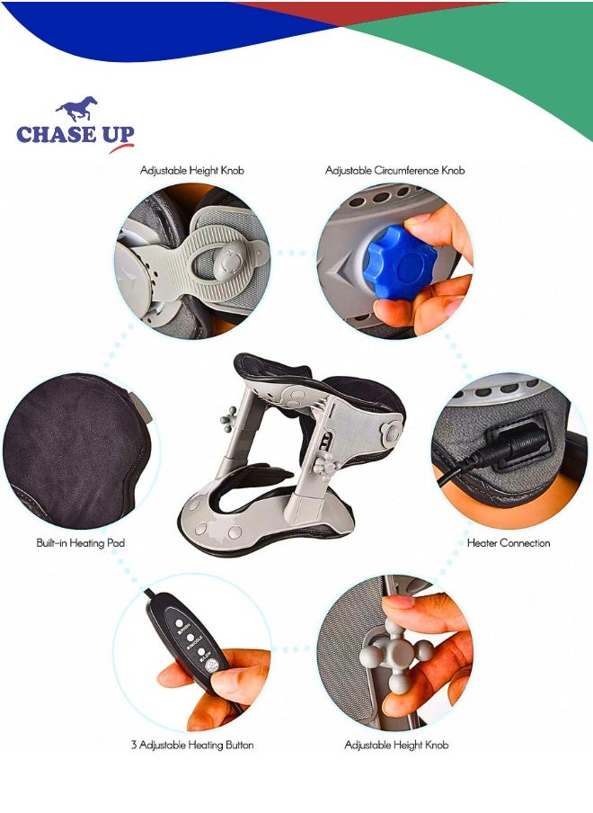 Chase Up Cervical Neck Traction Device Adjustable Neck Stretcher Collar for Improved Spine Alignment Neck Pain Relief and Support  - Image 3