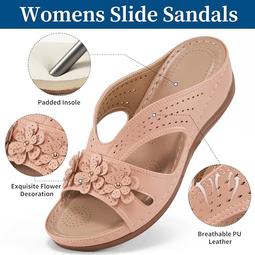 Ecetana Sandals for Women Wedge Shoes Slides Sandals Platform Shoes - Image 3