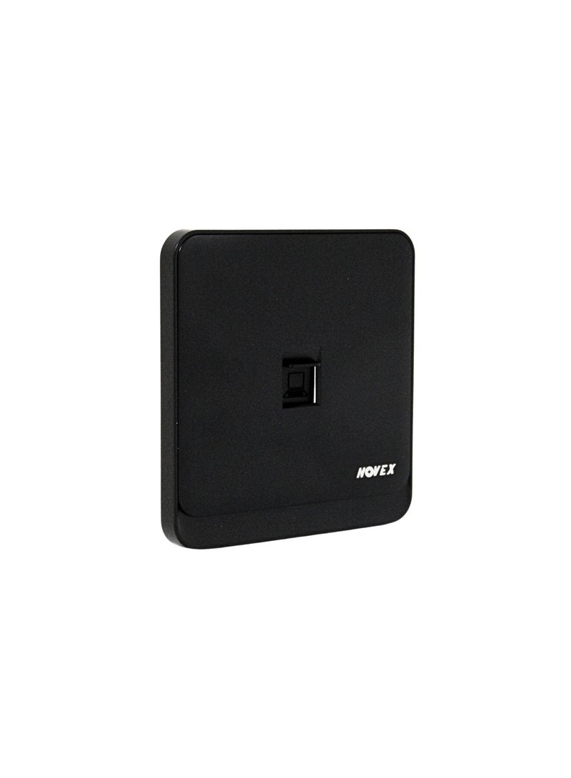 Novex NY442MB 1 Gang Tele/Data Socket 3x3 – Matt Black | New York Series | 220-240V Wall Data Outlet - Image 3