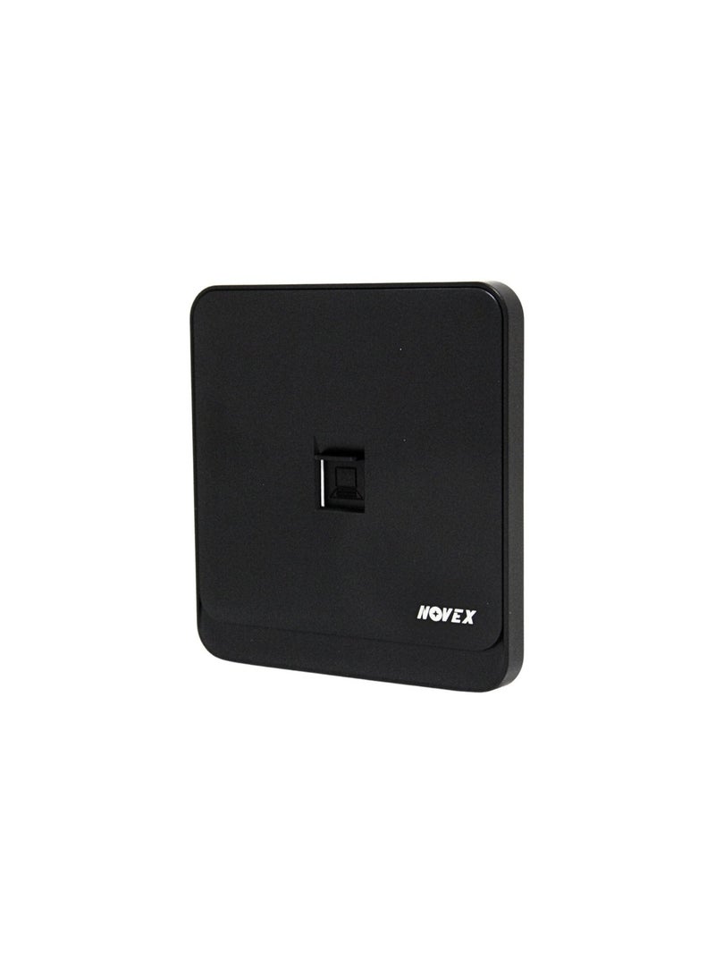 Novex NY442MB 1 Gang Tele/Data Socket 3x3 – Matt Black | New York Series | 220-240V Wall Data Outlet - Image 2