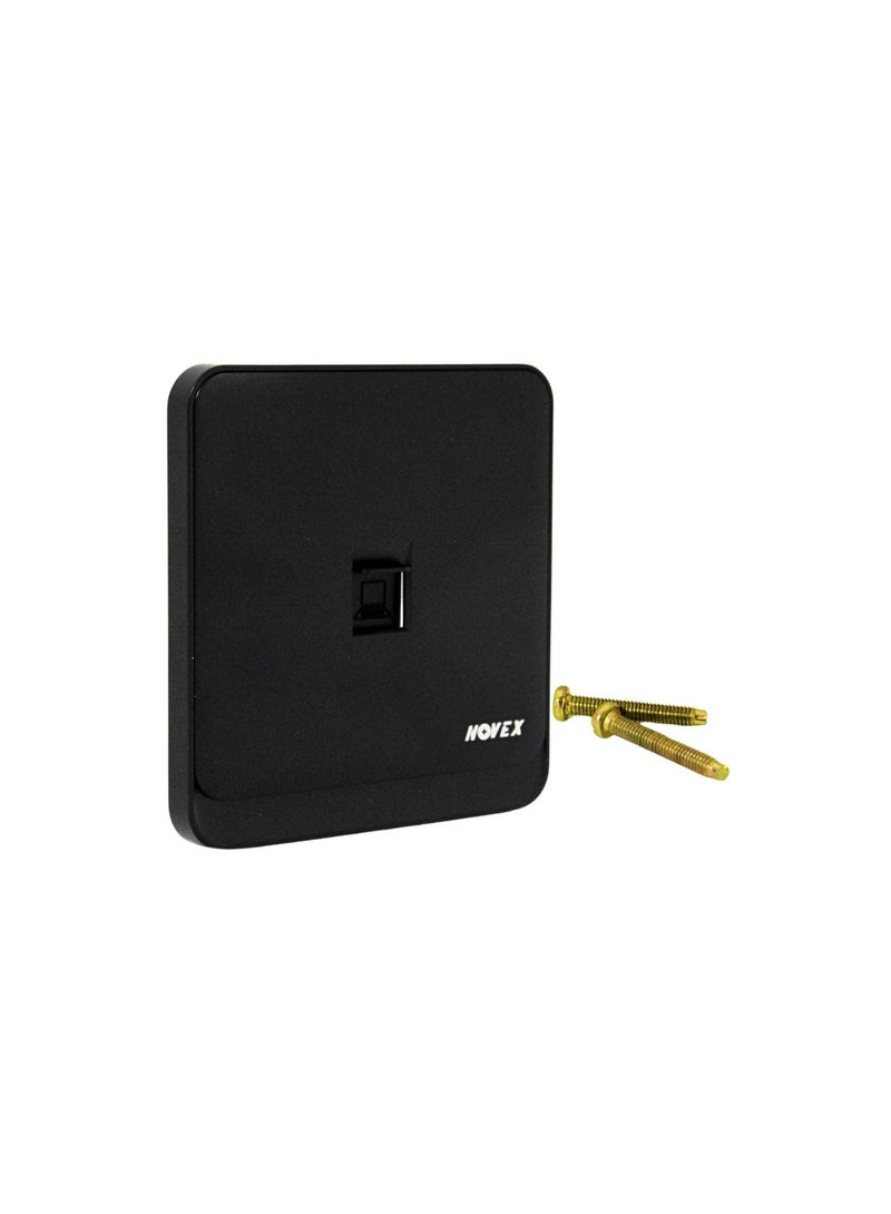 Novex NY442MB 1 Gang Tele/Data Socket 3x3 – Matt Black | New York Series | 220-240V Wall Data Outlet - Image 4