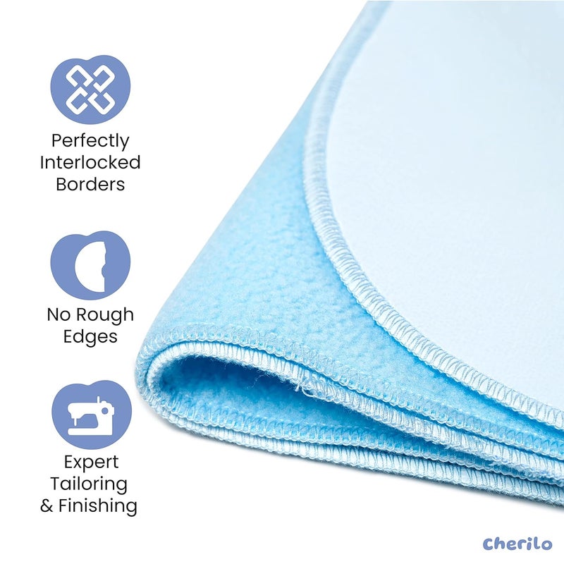 Cherilo أوراق جافة سريعة التجفيف واقية للماء للأطفال، صغيرة (50 سم × 70 سم) | أزرق سماوي، عبوة من 1 - Image 2