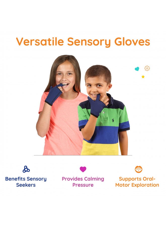 Fun and Function - Fun and Function - Chewy Gloves - Kids Compression Gloves to Help Stop Thumb Sucking and Finger Biting - Sensory Chew Thumb Guard - Fits Most Children 8-12 - Includes 2 Gloves - Image 1
