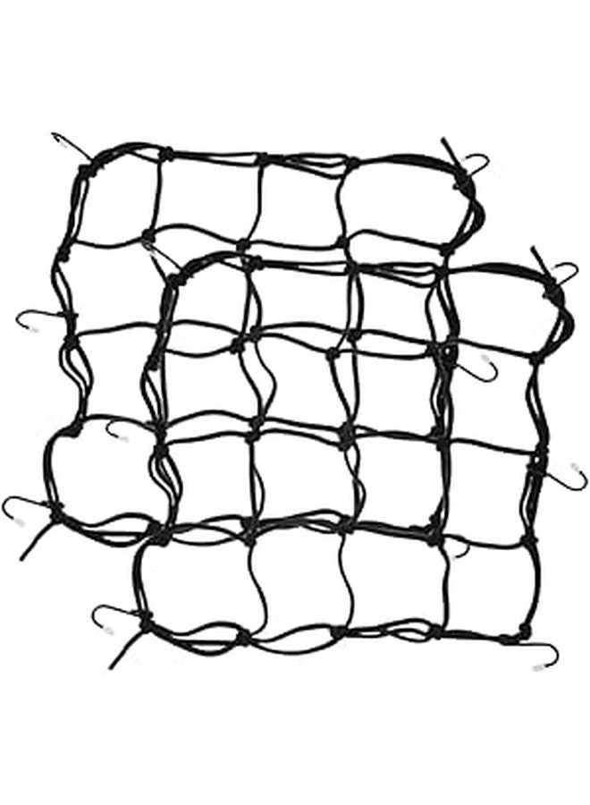 2Pcs Elastic Cargo Net with Hooks for Motorcycle Helmet and Gear Secure Storage Easy Installation - Image 1