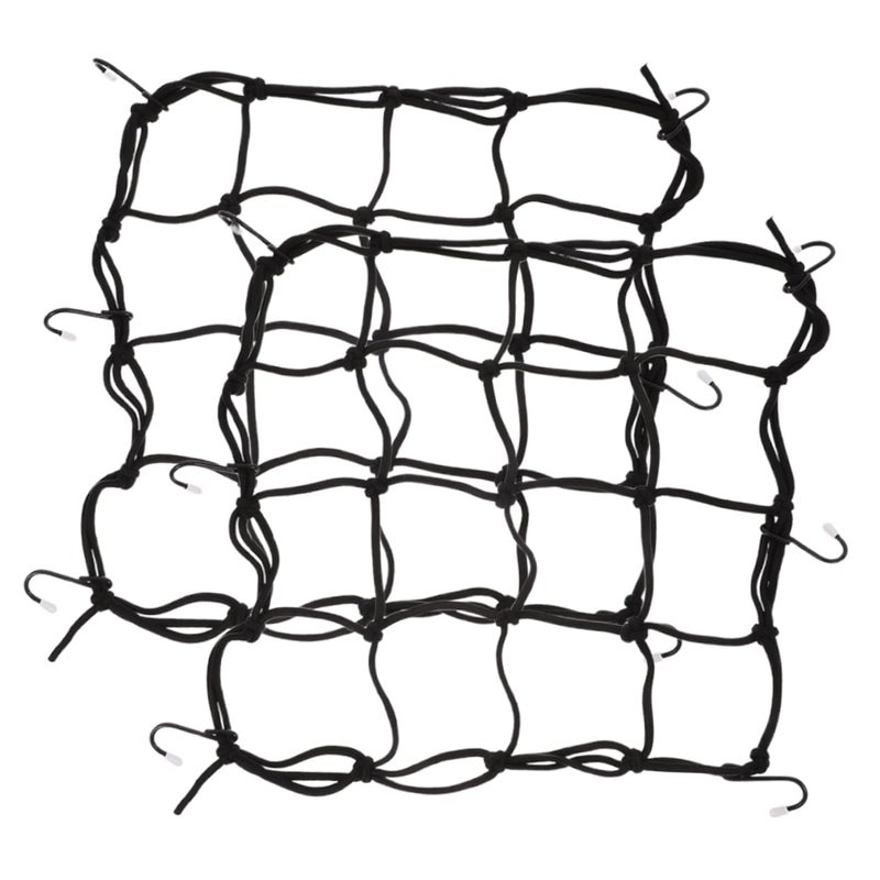 2Pcs Elastic Cargo Net with Hooks for Motorcycle Helmet and Gear Secure Storage Easy Installation - Image 2