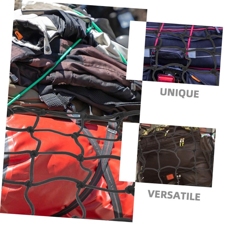 2Pcs Elastic Cargo Net with Hooks for Motorcycle Helmet and Gear Secure Storage Easy Installation - Image 4